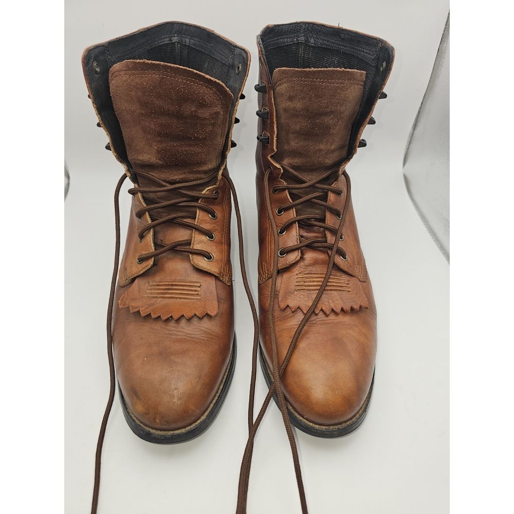 Ariat Heritage Lacer Roper Kiltie Brown Leather Men's Size  12 Western Boots